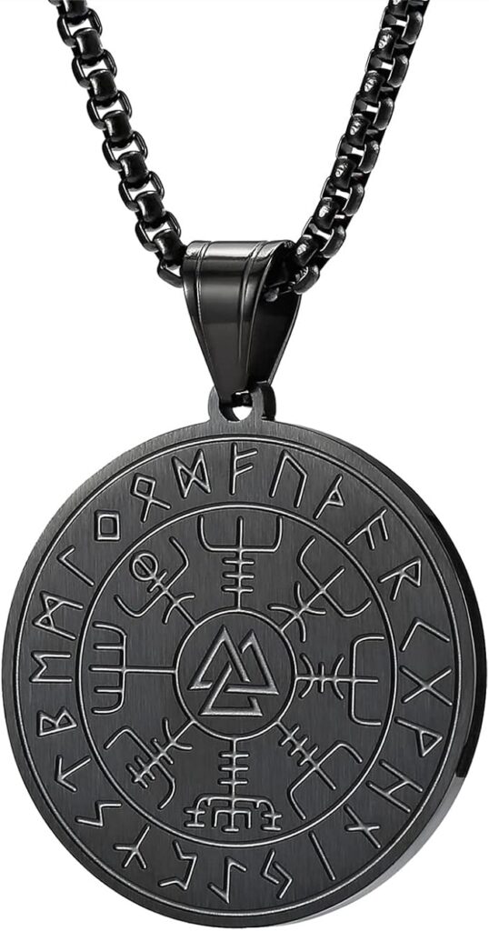 Collar Nordico Vegvisir Dije Acero Inoxidable para Hombre