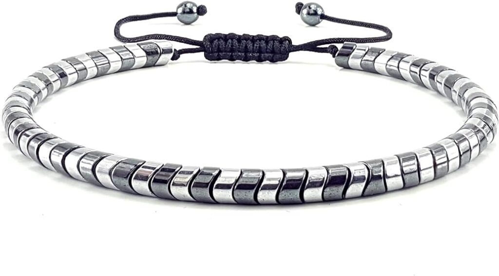 Pulsera Serpiente Ajustable de Hombre | Piedra Hematita 4mm