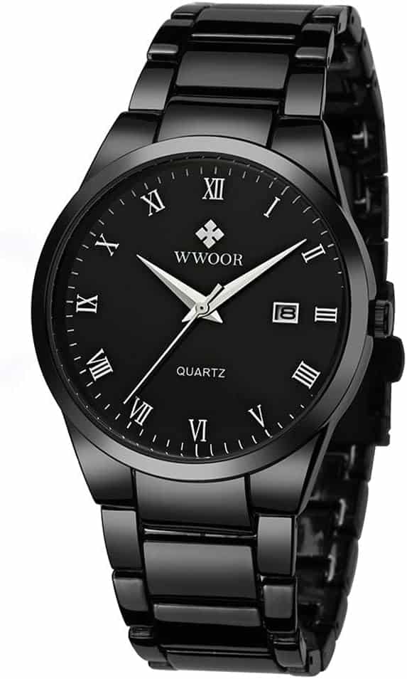 WWOOR Relojes para Hombre Analógicos de Cuarzo de con Correa Acero